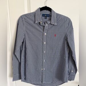 Ralph Lauren Boys Navy and White Gingham Shirt